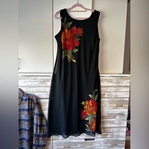 🌺 Studio 1940 Black Floral Sleeveless Midi Dress Plus Size 18W
